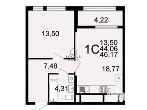 1-к квартира, вторичка, 46м2, 4/26 этаж