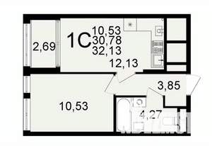 1-к квартира, вторичка, 32м2, 23/26 этаж