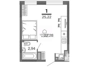 Студия квартира, вторичка, 25м2, 24/25 этаж