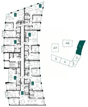 1-к квартира, вторичка, 58м2, 7/13 этаж