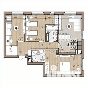 3-к квартира, вторичка, 82м2, 21/25 этаж