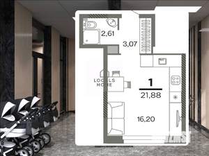 1-к квартира, вторичка, 23м2, 22/26 этаж