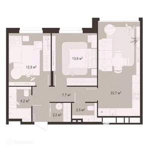 2-к квартира, вторичка, 66м2, 5/9 этаж