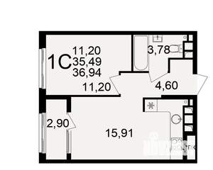 1-к квартира, вторичка, 35м2, 16/21 этаж