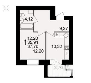 1-к квартира, вторичка, 38м2, 11/16 этаж