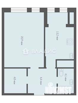 1-к квартира, сданный дом, 50м2, 19/25 этаж