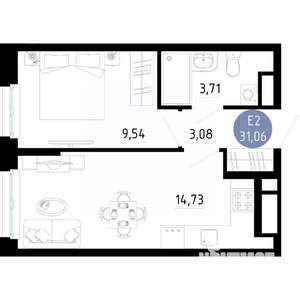 1-к квартира, вторичка, 31м2, 4/14 этаж
