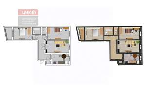 3-к квартира, вторичка, 68м2, 9/9 этаж