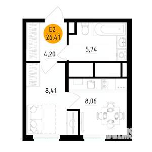 1-к квартира, вторичка, 26м2, 14/25 этаж