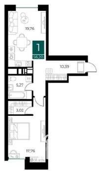 1-к квартира, вторичка, 56м2, 3/14 этаж