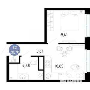 1-к квартира, вторичка, 29м2, 2/14 этаж
