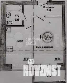 1-к квартира, вторичка, 39м2, 7/11 этаж