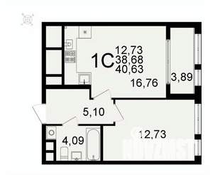 1-к квартира, вторичка, 41м2, 17/26 этаж