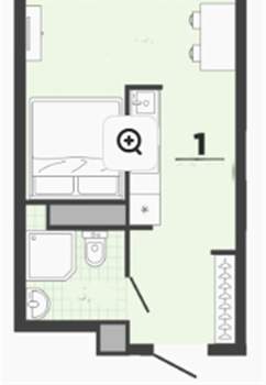 Студия квартира, вторичка, 25м2, 11/26 этаж