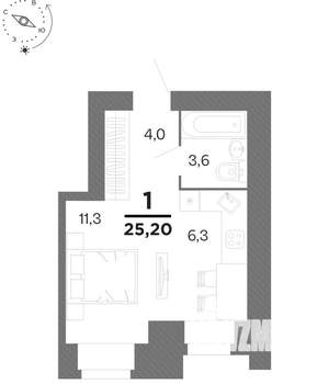 Студия квартира, вторичка, 25м2, 3/16 этаж