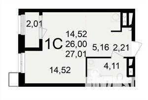 1-к квартира, вторичка, 28м2, 5/24 этаж