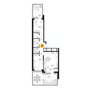 2-к квартира, вторичка, 97м2, 1/25 этаж