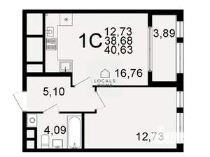 1-к квартира, вторичка, 41м2, 7/26 этаж