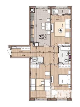 3-к квартира, вторичка, 94м2, 24/25 этаж