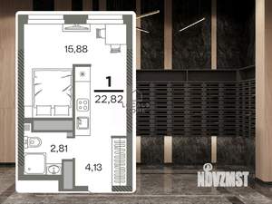 1-к квартира, вторичка, 23м2, 24/26 этаж