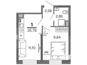 1-к квартира, вторичка, 27м2, 5/25 этаж