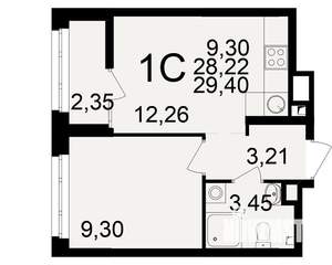 1-к квартира, вторичка, 28м2, 8/25 этаж