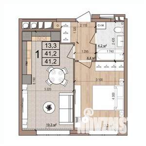 1-к квартира, вторичка, 41м2, 4/17 этаж