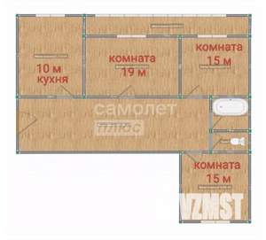 3-к квартира, вторичка, 61м2, 5/10 этаж