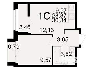 1-к квартира, вторичка, 29м2, 8/25 этаж