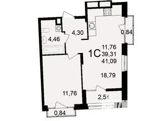 1-к квартира, вторичка, 39м2, 10/25 этаж