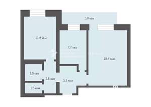 2-к квартира, вторичка, 54м2, 2/10 этаж