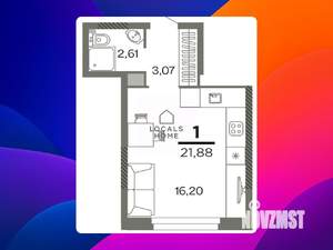1-к квартира, вторичка, 23м2, 23/26 этаж