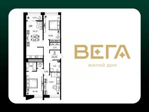 3-к квартира, вторичка, 99м2, 12/19 этаж