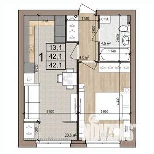 1-к квартира, вторичка, 42м2, 2/25 этаж