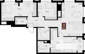 3-к квартира, вторичка, 98м2, 15/15 этаж