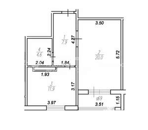 1-к квартира, вторичка, 48м2, 3/10 этаж