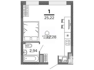 Студия квартира, вторичка, 25м2, 21/25 этаж