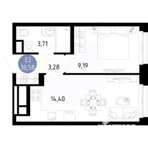 1-к квартира, вторичка, 31м2, 10/14 этаж