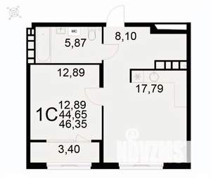 1-к квартира, вторичка, 46м2, 9/22 этаж