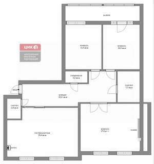 3-к квартира, вторичка, 121м2, 2/4 этаж