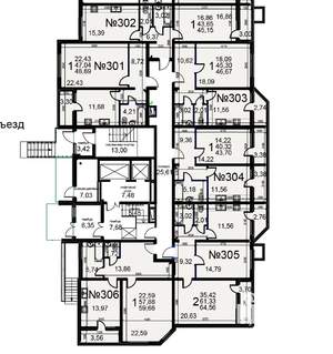 1-к квартира, вторичка, 57м2, 1/17 этаж