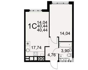 1-к квартира, вторичка, 40м2, 10/10 этаж