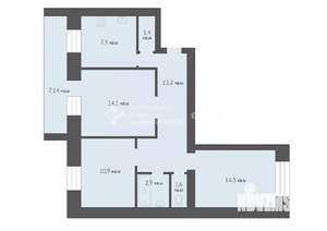 3-к квартира, вторичка, 66м2, 6/10 этаж