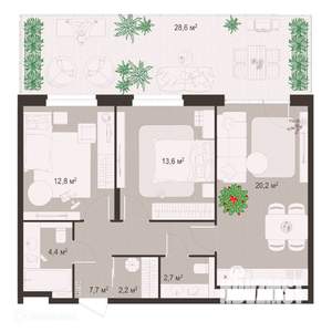 2-к квартира, вторичка, 92м2, 1/9 этаж