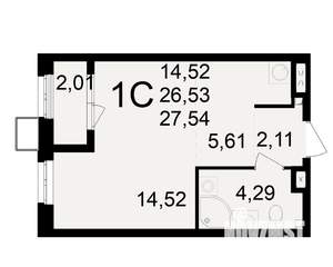 1-к квартира, вторичка, 27м2, 2/23 этаж