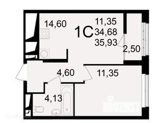 1-к квартира, вторичка, 36м2, 2/11 этаж
