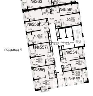 2-к квартира, вторичка, 66м2, 17/25 этаж