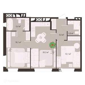 2-к квартира, вторичка, 63м2, 4/9 этаж