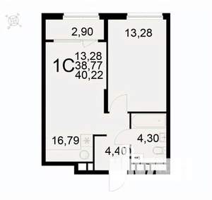1-к квартира, вторичка, 40м2, 9/22 этаж