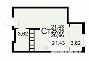 1-к квартира, вторичка, 27м2, 15/22 этаж
